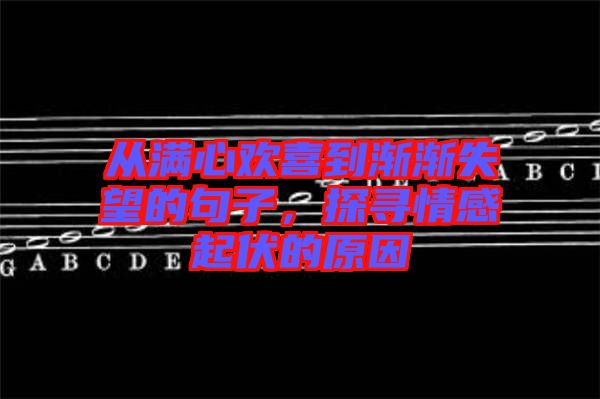 從滿心歡喜到漸漸失望的句子，探尋情感起伏的原因