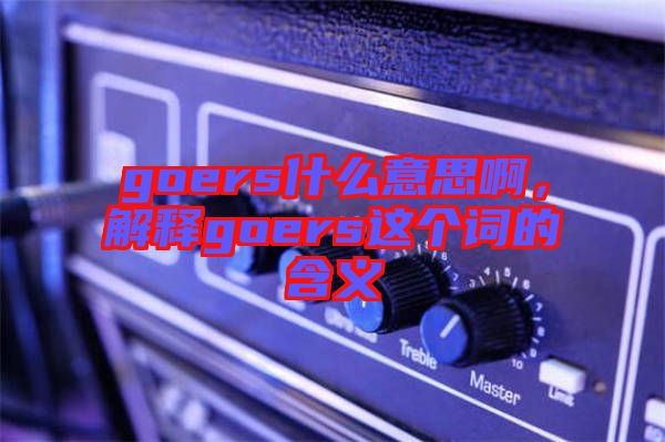 goers什么意思啊，解釋goers這個(gè)詞的含義