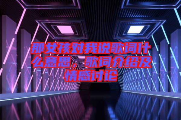 那女孩對我說歌詞什么意思，歌詞介紹及情感討論