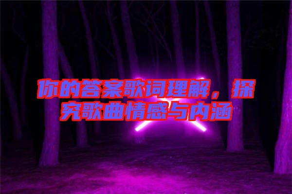 你的答案歌詞理解，探究歌曲情感與內(nèi)涵