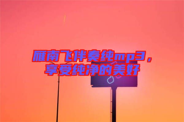 雁南飛伴奏純mp3，享受純凈的美好