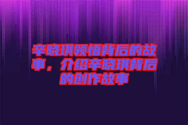 辛?xí)早黝I(lǐng)悟背后的故事，介紹辛?xí)早鞅澈蟮膭?chuàng)作故事