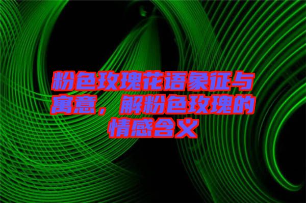 粉色玫瑰花語象征與寓意，解粉色玫瑰的情感含義