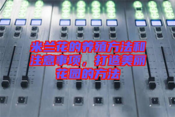 米蘭花的養(yǎng)殖方法和注意事項(xiàng)，打造美麗花園的方法