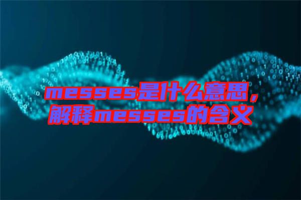 messes是什么意思，解釋messes的含義