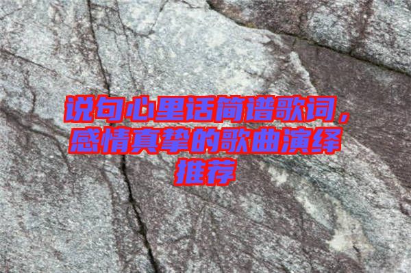 說句心里話簡譜歌詞，感情真摯的歌曲演繹推薦