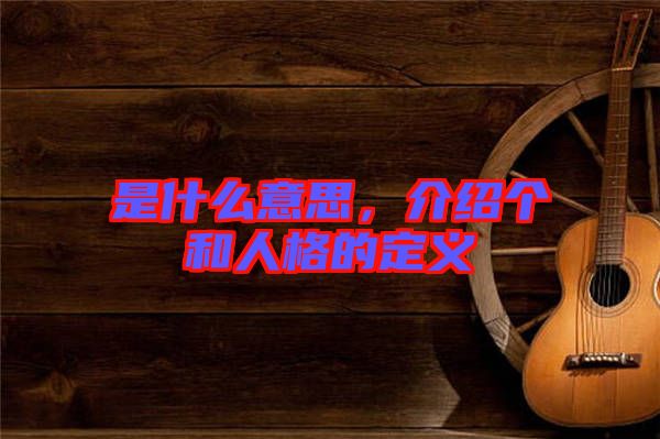 是什么意思，介紹個(gè)和人格的定義
