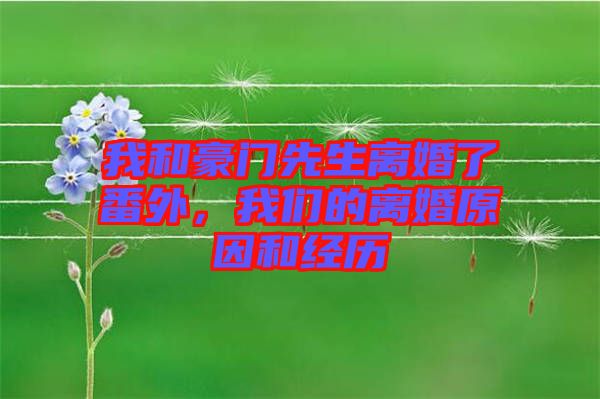 我和豪門先生離婚了番外，我們的離婚原因和經(jīng)歷