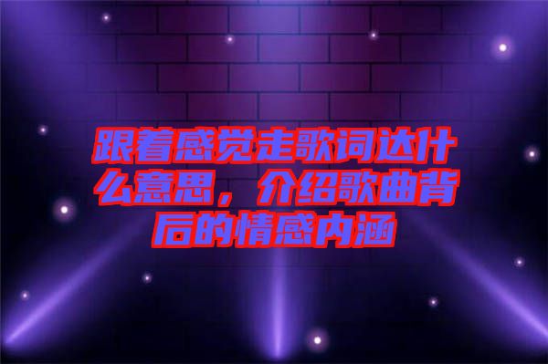 跟著感覺(jué)走歌詞達(dá)什么意思，介紹歌曲背后的情感內(nèi)涵