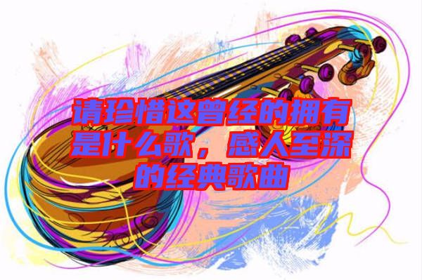 請(qǐng)珍惜這曾經(jīng)的擁有是什么歌，感人至深的經(jīng)典歌曲