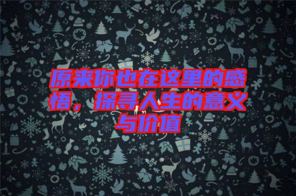 原來你也在這里的感悟，探尋人生的意義與價(jià)值