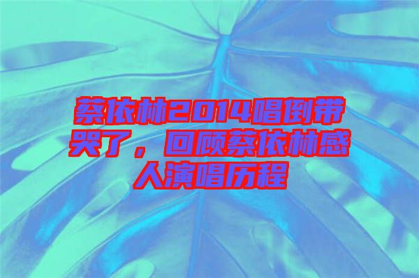 蔡依林2014唱倒帶哭了，回顧蔡依林感人演唱歷程