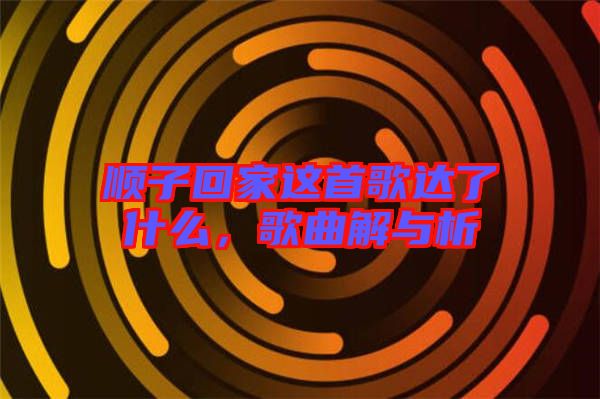 順子回家這首歌達(dá)了什么，歌曲解與析