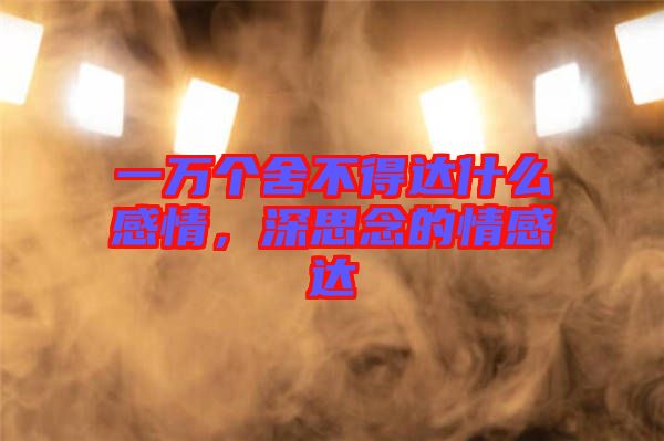 一萬個舍不得達什么感情，深思念的情感達
