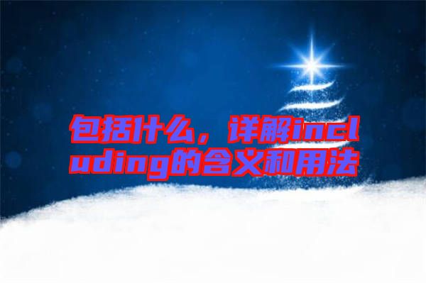 包括什么，詳解including的含義和用法
