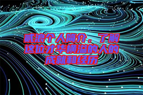 貳浪個(gè)人簡(jiǎn)介，了解這位才華橫溢的人的成就和經(jīng)歷