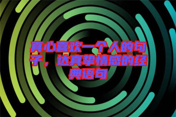 真心喜歡一個(gè)人的句子，達(dá)真摯情感的經(jīng)典語(yǔ)句