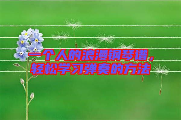 一個人的浪漫鋼琴譜，輕松學(xué)習彈奏的方法