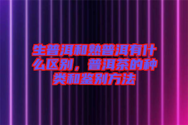 生普洱和熟普洱有什么區(qū)別，普洱茶的種類(lèi)和鑒別方法