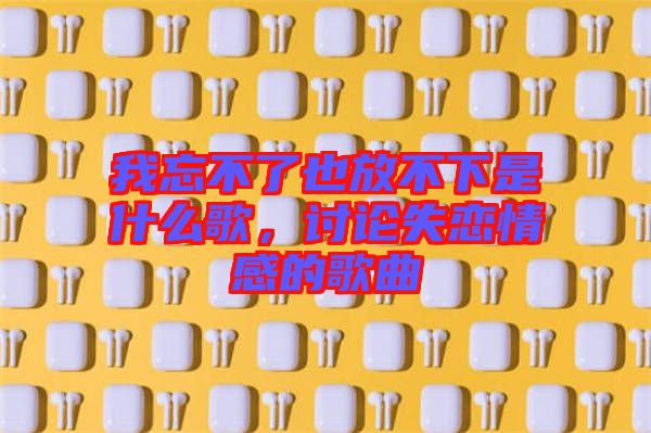 我忘不了也放不下是什么歌，討論失戀情感的歌曲
