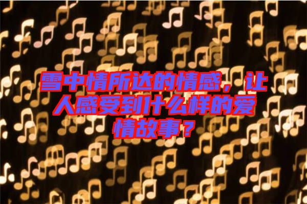 雪中情所達的情感，讓人感受到什么樣的愛情故事？