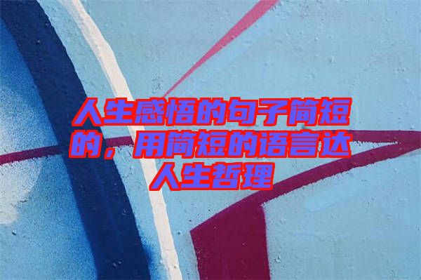 人生感悟的句子簡(jiǎn)短的，用簡(jiǎn)短的語(yǔ)言達(dá)人生哲理