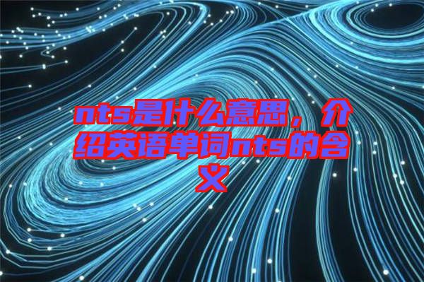 nts是什么意思，介紹英語(yǔ)單詞nts的含義