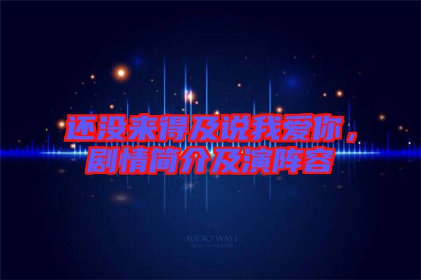 還沒來得及說我愛你，劇情簡介及演陣容