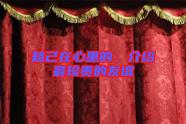 知己在心里的，介紹最珍貴的友誼