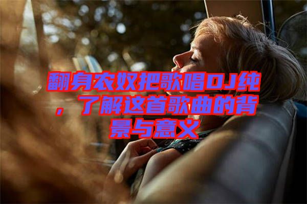 翻身農(nóng)奴把歌唱DJ純，了解這首歌曲的背景與意義