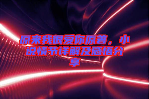 原來(lái)我很愛(ài)你原著，小說(shuō)情節(jié)詳解及感悟分享