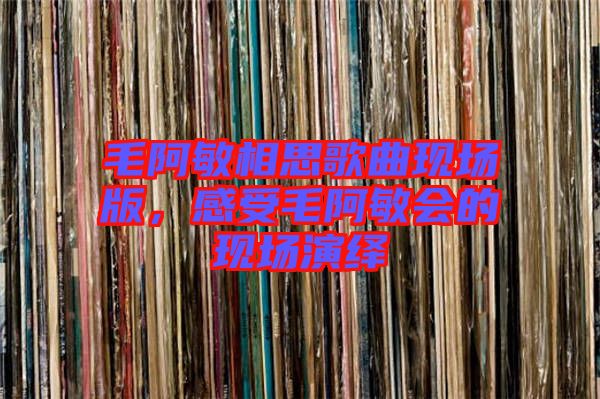 毛阿敏相思歌曲現(xiàn)場版，感受毛阿敏會的現(xiàn)場演繹