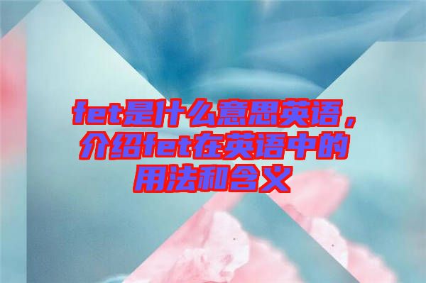 fet是什么意思英語，介紹fet在英語中的用法和含義