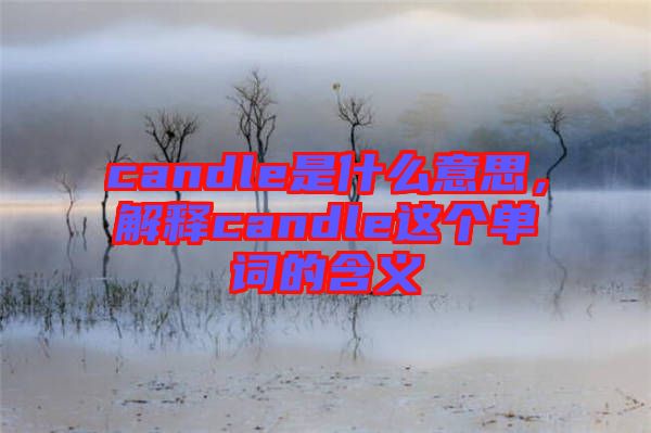 candle是什么意思，解釋candle這個單詞的含義