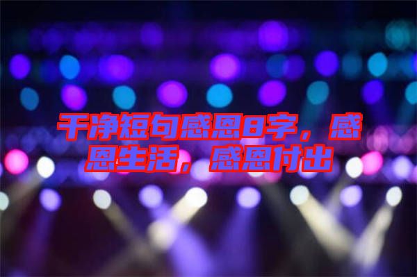 干凈短句感恩8字，感恩生活，感恩付出