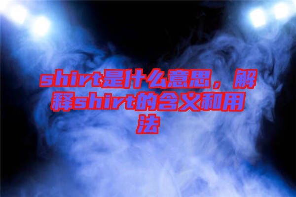 shirt是什么意思，解釋shirt的含義和用法