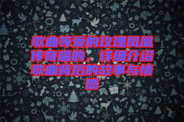 歌曲等愛的玫瑰鳳凰傳奇唱的，詳細(xì)介紹歌曲背后的故事與情感