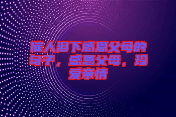 催人淚下感恩父母的句子，感恩父母，珍愛親情