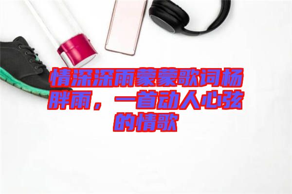 情深深雨蒙蒙歌詞楊胖雨，一首動人心弦的情歌