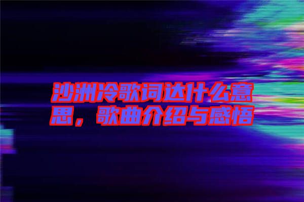 沙洲冷歌詞達什么意思，歌曲介紹與感悟