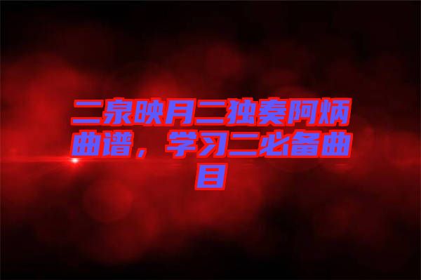 二泉映月二獨(dú)奏阿炳曲譜，學(xué)習(xí)二必備曲目