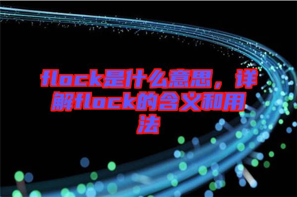 flock是什么意思，詳解flock的含義和用法