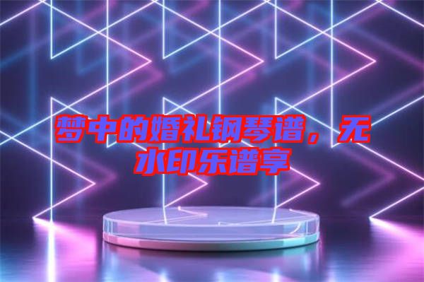 夢中的婚禮鋼琴譜，無水印樂譜享