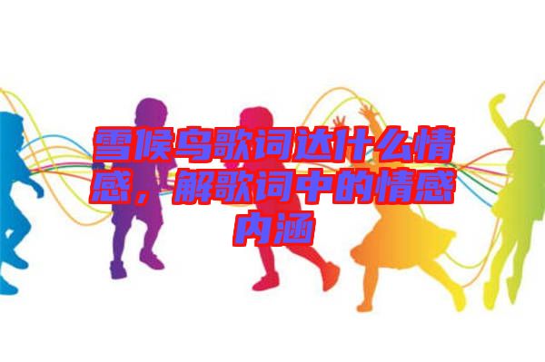 雪候鳥歌詞達(dá)什么情感，解歌詞中的情感內(nèi)涵