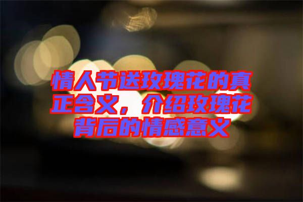 情人節(jié)送玫瑰花的真正含義，介紹玫瑰花背后的情感意義