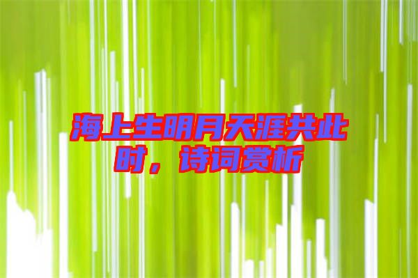 海上生明月天涯共此時(shí)，詩(shī)詞賞析