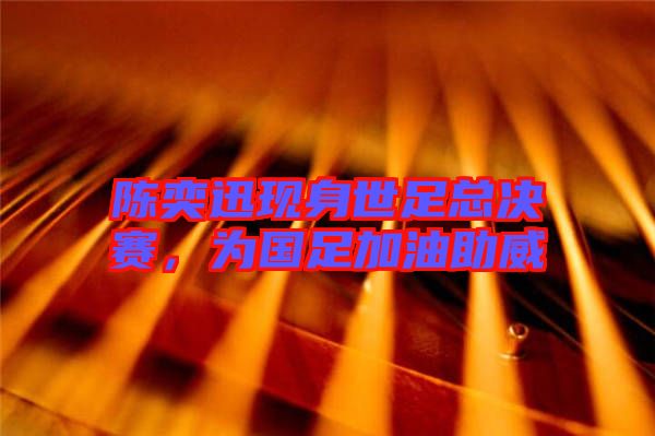 陳奕迅現(xiàn)身世足總決賽，為國足加油助威