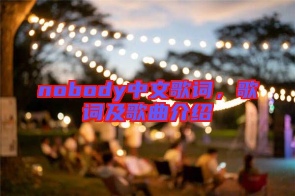 nobody中文歌詞，歌詞及歌曲介紹