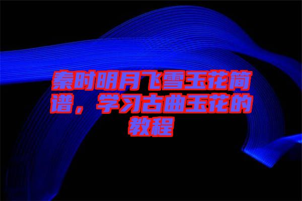 秦時(shí)明月飛雪玉花簡(jiǎn)譜，學(xué)習(xí)古曲玉花的教程