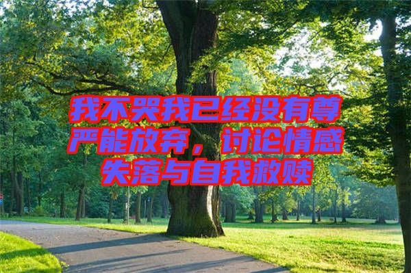 我不哭我已經(jīng)沒有尊嚴(yán)能放棄，討論情感失落與自我救贖
